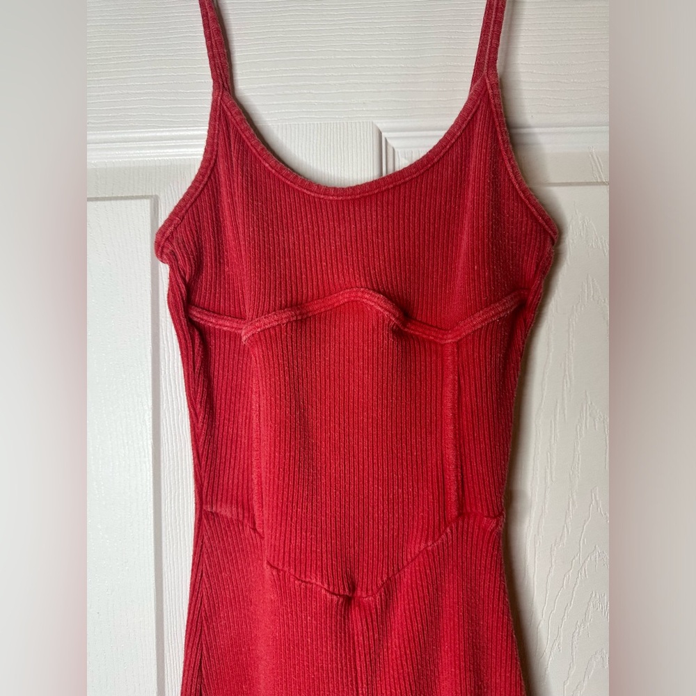 Red Corset Romper / Fashion Nova - Picture 3 of 6